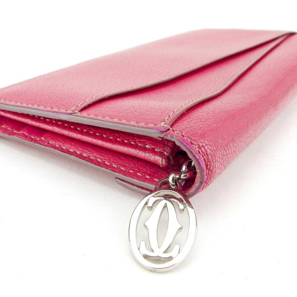 Cartier Long Wallet Collection Remast Pink Leather Authentic USED T9346 - Picture 2 of 8
